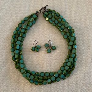Costume necklace and earring ensemble